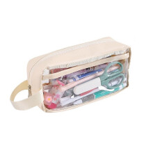 Transparent pencil case for school supplies, large capacity