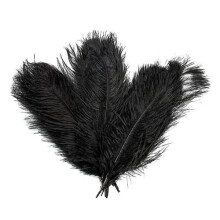 Ostrich feathers centerpiece black 10 pcs 30-35 cm