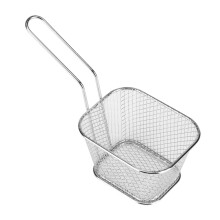 Frituurmandjes, kleine gouden metalen mandjes, mini vierkante frituurmandjes met handvatten voor het serveren van friet, frituurpan, keukenhulpmiddel