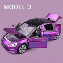 Tesla Model 3 Alloy Diecast Car Toy Purple 1:32