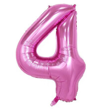 Pink Metallic Number 4 Balloon 102 cm