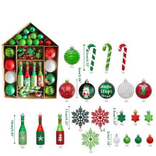 Ensemble de 71 boules incassables - Décoration de sapin de Noël adaptée aux enfants, styles variés, compatible avec les boules de Noël