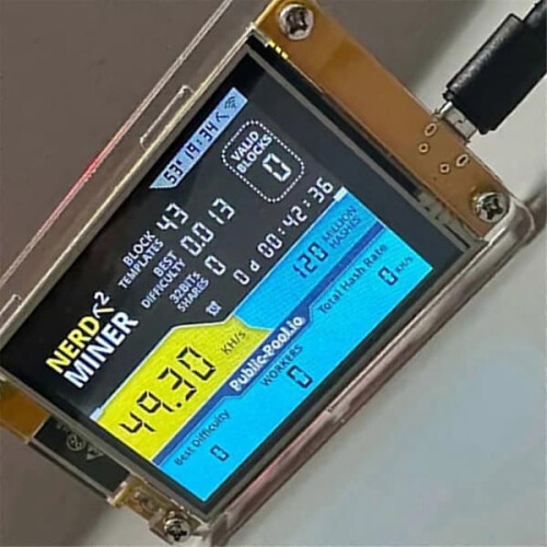 Nerdminer V3 2.8 polegadas BTC Solo Lottery Nerd Miner Crypto Solo Mining Machine 2