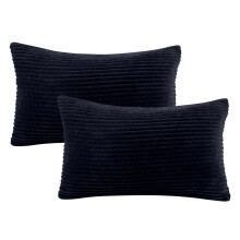 Coussin décoratif rectangulaire en velours côtelé doux à rayures AQITTI pour canapé, 12 pouces
