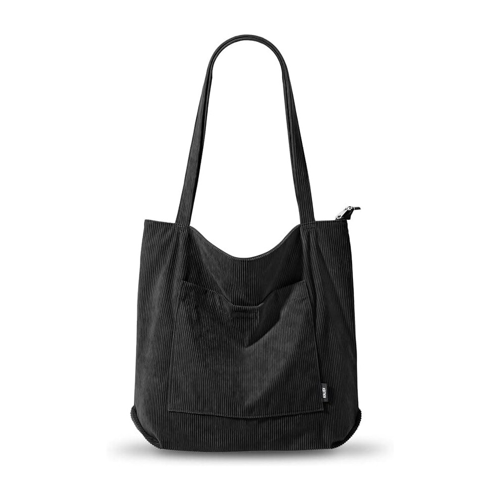 Corduroy Tote Bag Waterproof With Zipper Pockets Large 962125836561