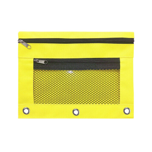 3-Ring Binder Pencil Pouch with Zipper Dual Compartment 1