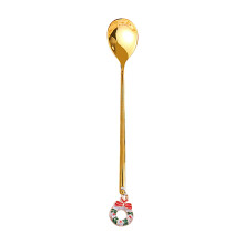Christmas metal coffee ornament fork stirring spoon 1 piece