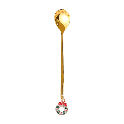 Christmas metal coffee ornament fork stirring spoon 1 piece