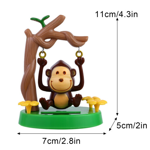 Solar Dancing Monkey Bobblehead Car Ornament 2