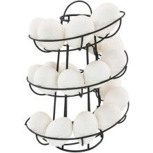 Metal spiral egg rack for kitchen, holds 24 eggs