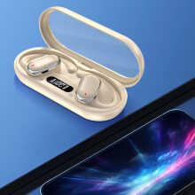Avtoify draadloze oordopjes Bluetooth 5.3, lichtgewicht oordopjes met oorhaakjes, IPX4 waterdicht, premium geluidskwaliteit, ingebouwde microfoon,