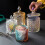 Glass Candy Storage Box Diamond Pattern 600ml 7