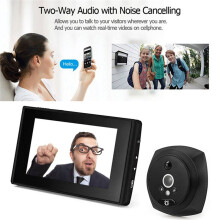 4.5 Inch LCD Screen Digital Doorbell 2MP 145 Night Vision PIR Door Eye Electronic Peephole Door Camera Viewer Black
