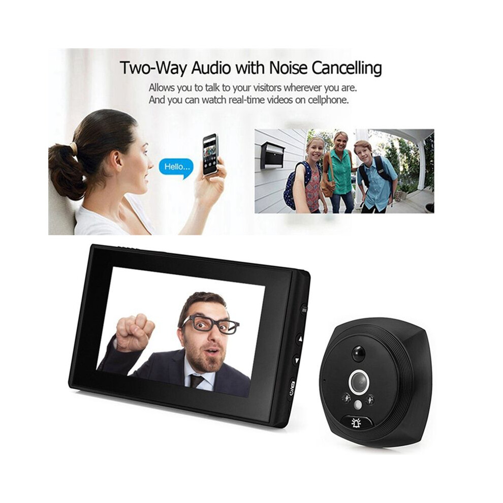 4.5 Inch Lcd Screen Digital Doorbell 2Mp 145 Night Vision Pir Door Eye Electronic Peephole Door Camera Viewer Black 6032870111290