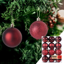 Christmas Tree Ornaments Red Balls 24 Pack