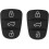 Hyundai Kia Car Key Cover Rubber Replacement 2PC 1