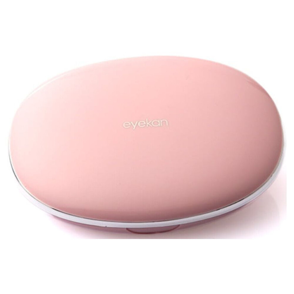 Lightweight magnetic contact lens case with mirror pink
