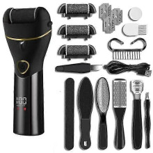 Electric Foot File Rechargeable Black with Accessories