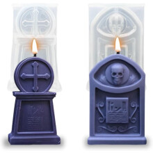 Gravestone candle mold silicone 2 pcs