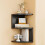 Corner Wall Shelf Organizer Black Wood 5-Tier 3