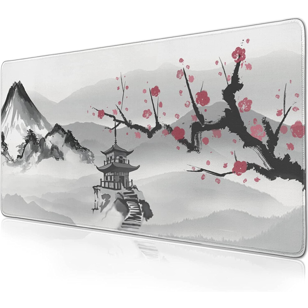 Cherry Blossom Mouse Pad Sakura Design 31.5X15.7 In White 972745926689
