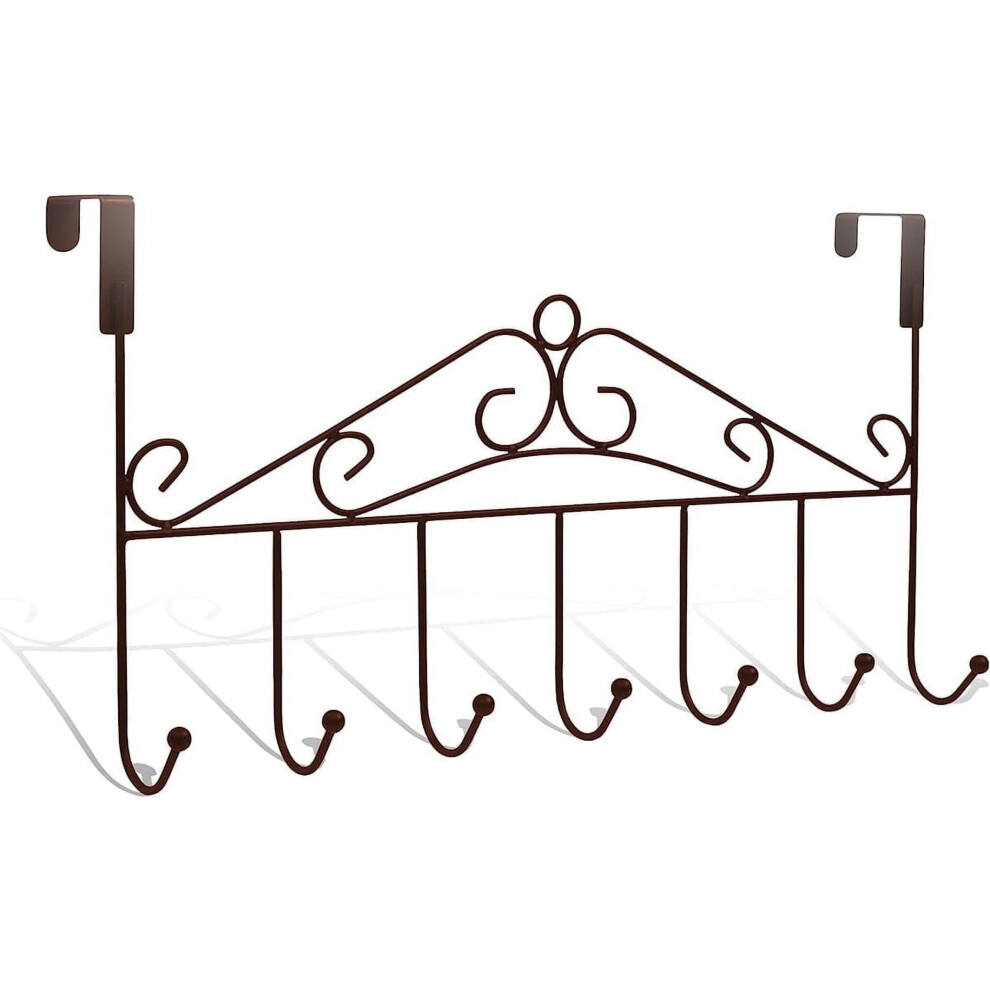 Door Hanger With 7 Hooks Metal Towel Rack Organizer 900881812283