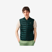 (S, Green) Lacoste Padded Water-Repellent Men's Vest