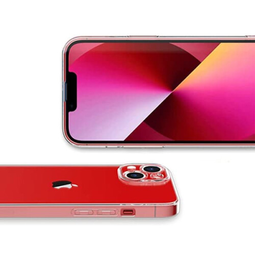 Capa ultrafina de TPU compatível com iPhone 14 - Branca transparente 2