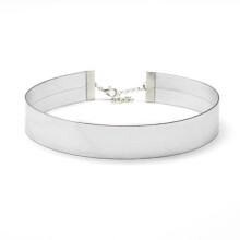 Silver metallic choker necklace one piece