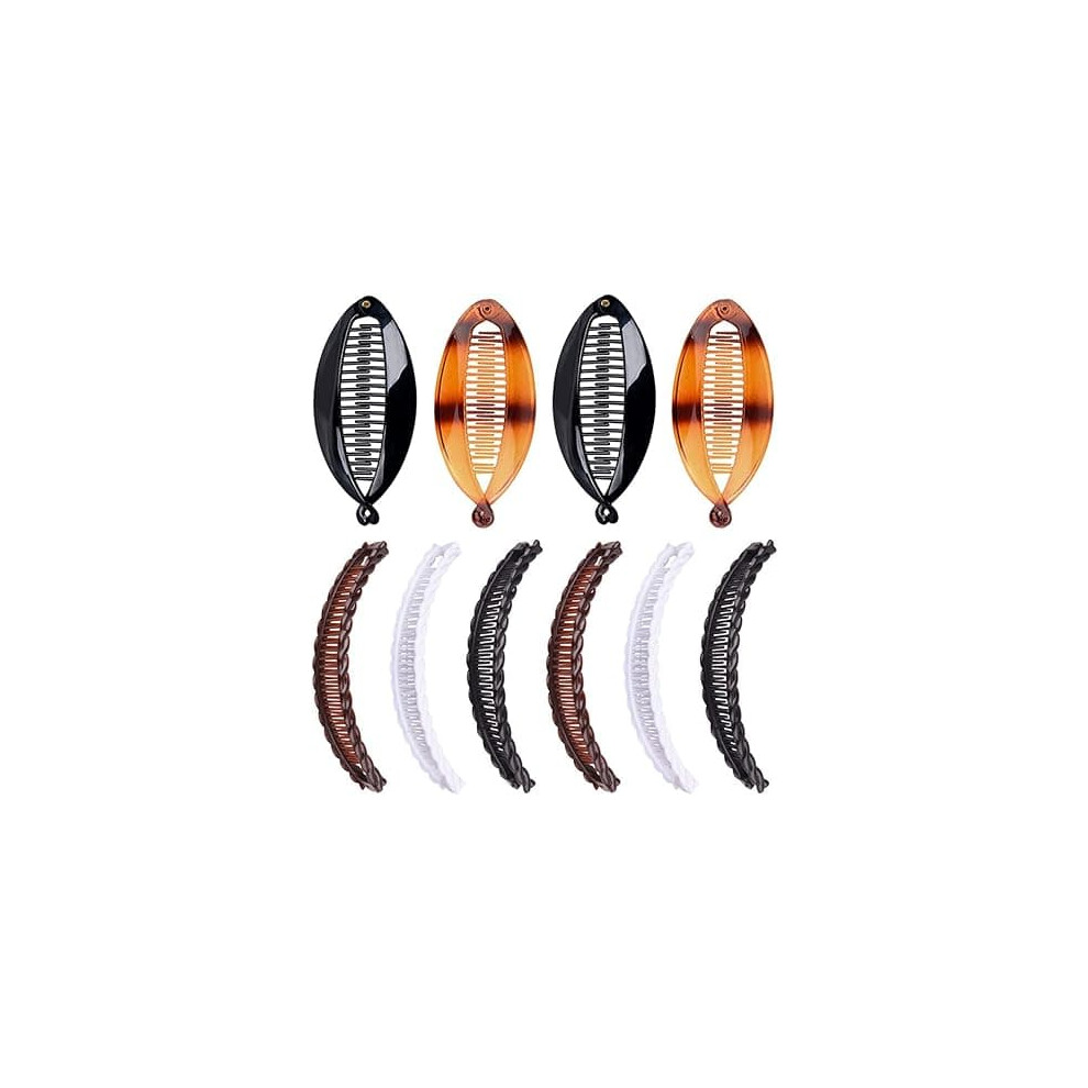 Banana Hair Clips Fishbone Style 10 Pieces 962125311563