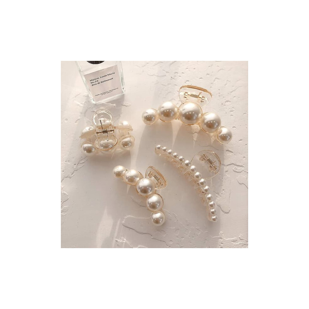Pearl Hair Clip Strong Grip Jaw Clip 4-Pack 962125312584
