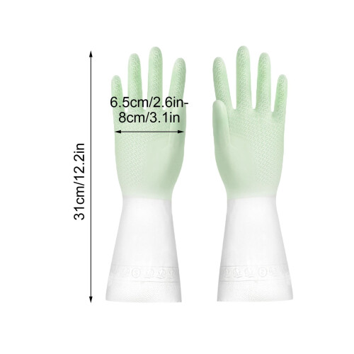 Rubber Dishwashing Gloves Long Cuff Thickened 1
