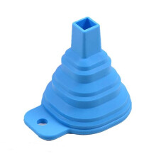 Collapsible silicone funnel blue 1 piece