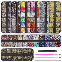 Nail Rhinestones Kit with Tweezers and Art Pens
