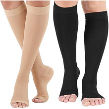 Open Toe Compression Socks 20-30 mmHg Knee High