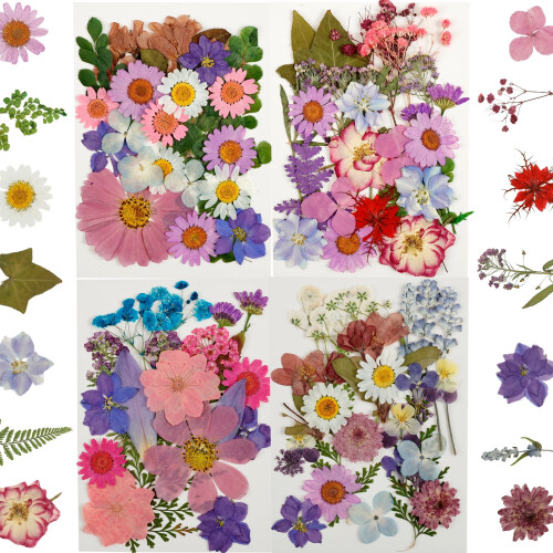 Dried Pressed Flowers for Resin Molds 90 pcs