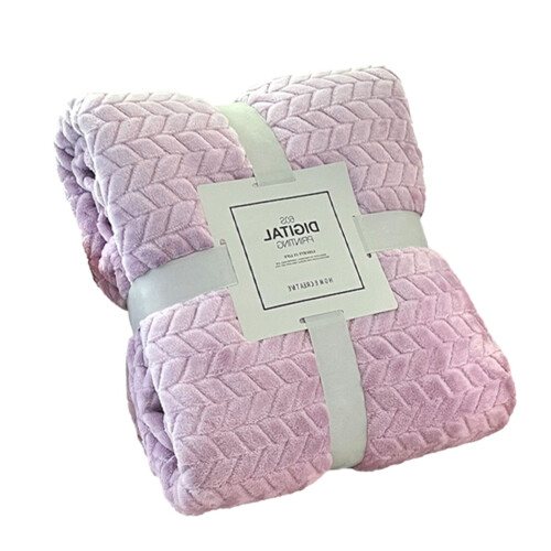 Queen Blanket Mint Green Flannel Fleece Leaves Pattern 1