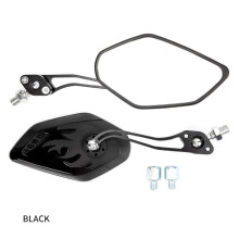 Motorcycle Rearview Mirror Flame Pattern 1 Pair for 8mm 10mm