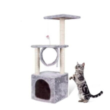 Árbol rascador para gatos / Poste rascador para gatos - 90 cm, gris claro