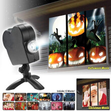 Halloween window projector LED holographic lamp 12 movies