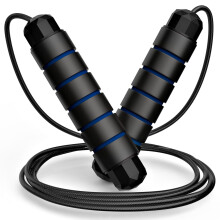 Steel Jump Rope with Ball Bearings, Foam Handles, Blue