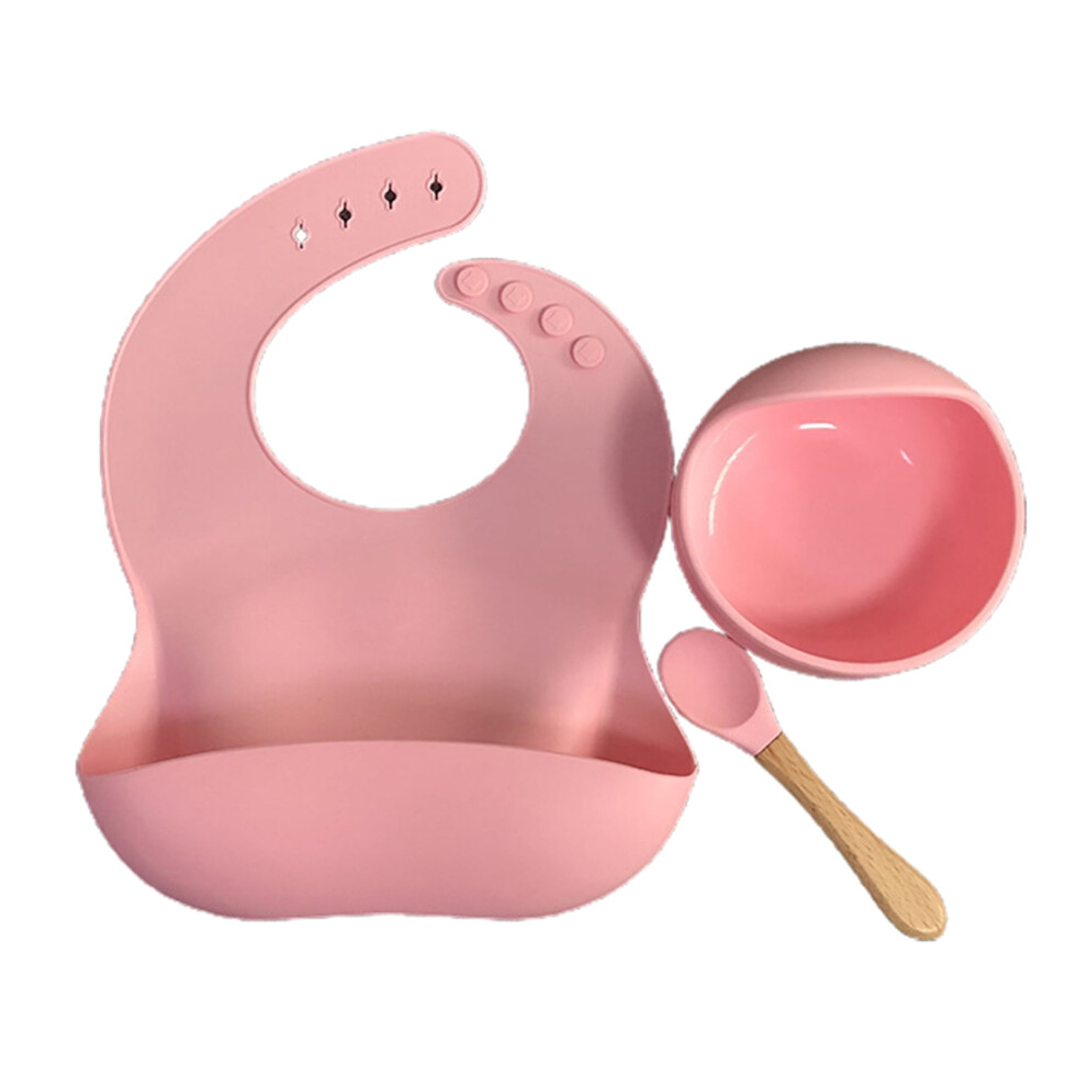 Silicone Baby Feeding Set with Bib Bowl and Spoons
