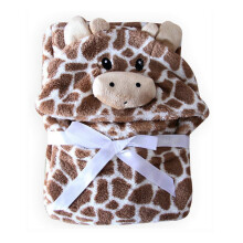 Canis cartoon flannel towel and washcloth brown