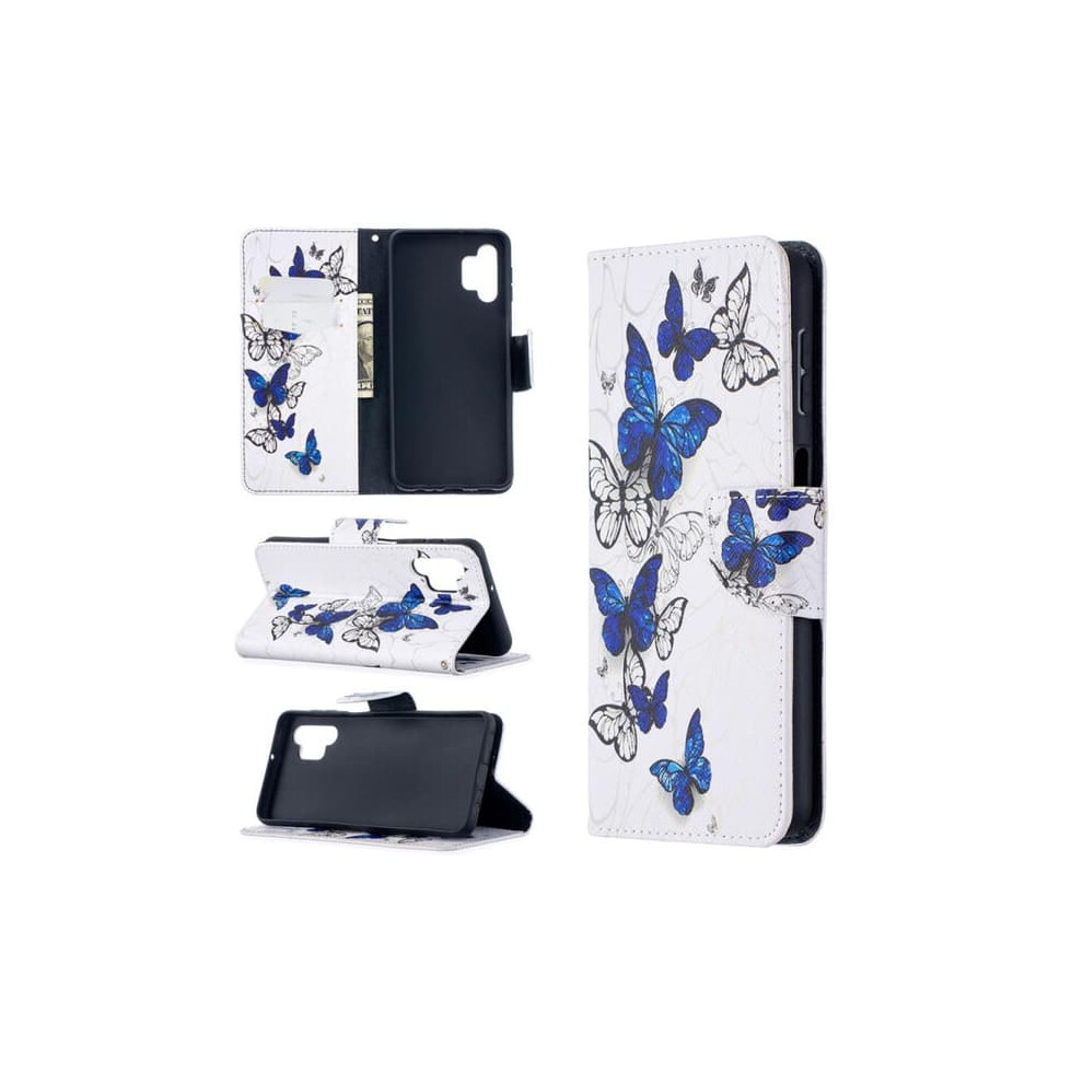 Wallet Case For Samsung Galaxy A32 5G Blue White Butterfly Blue,White 962125329667