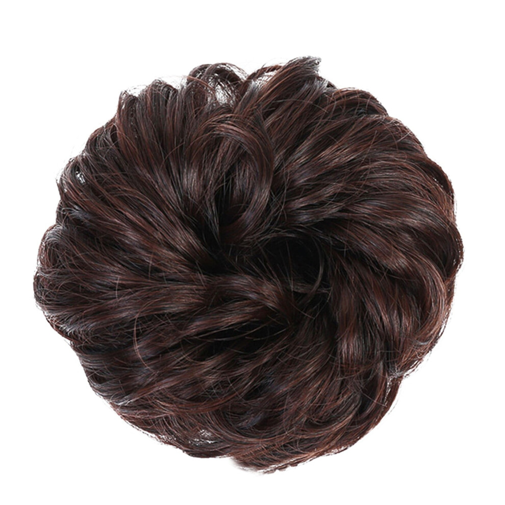 Human Hair Curly Bun Extension Messy Updo Wrap 1 Piece