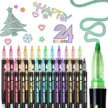 Glitter Pens Double Line Outline 24 pcs