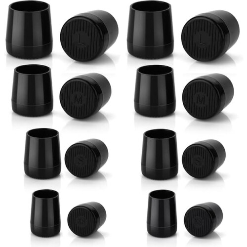 High Heel Protectors Black Non-Slip 8 Pairs 4 Sizes