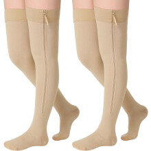 Compression Socks Thigh High Closed Toe 20-30 mmHg 2 Pairs