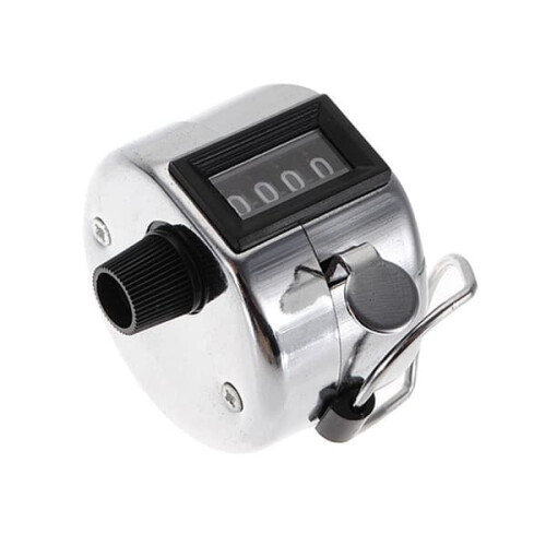 Hand Counter with Ring Stainless Steel Silver 9999