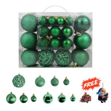 Christmas Ball Ornaments Green Shatterproof Plastic 50pcs